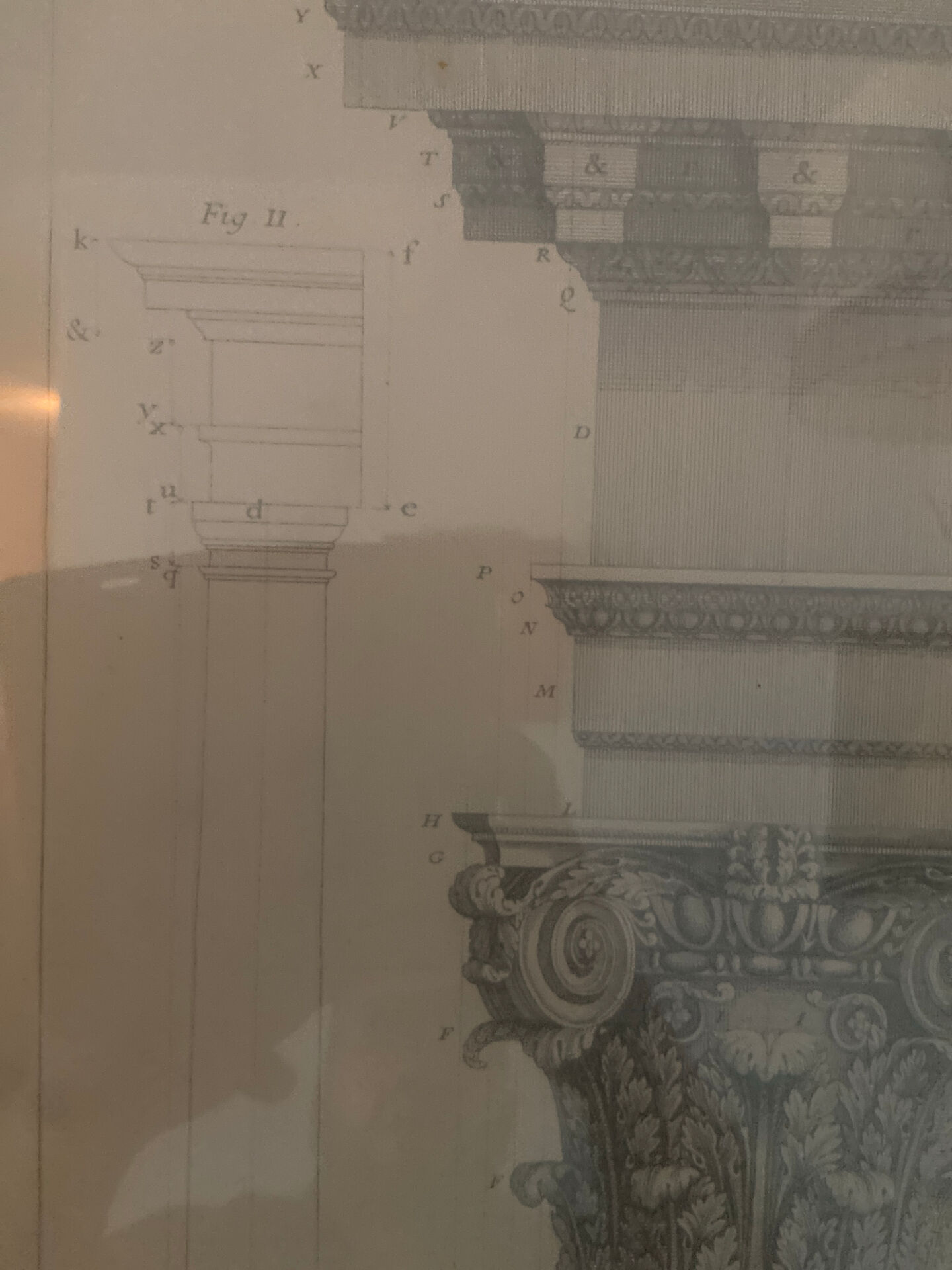 Gravure d’architecture ancienne — Chapiteau classique — Encadrement re