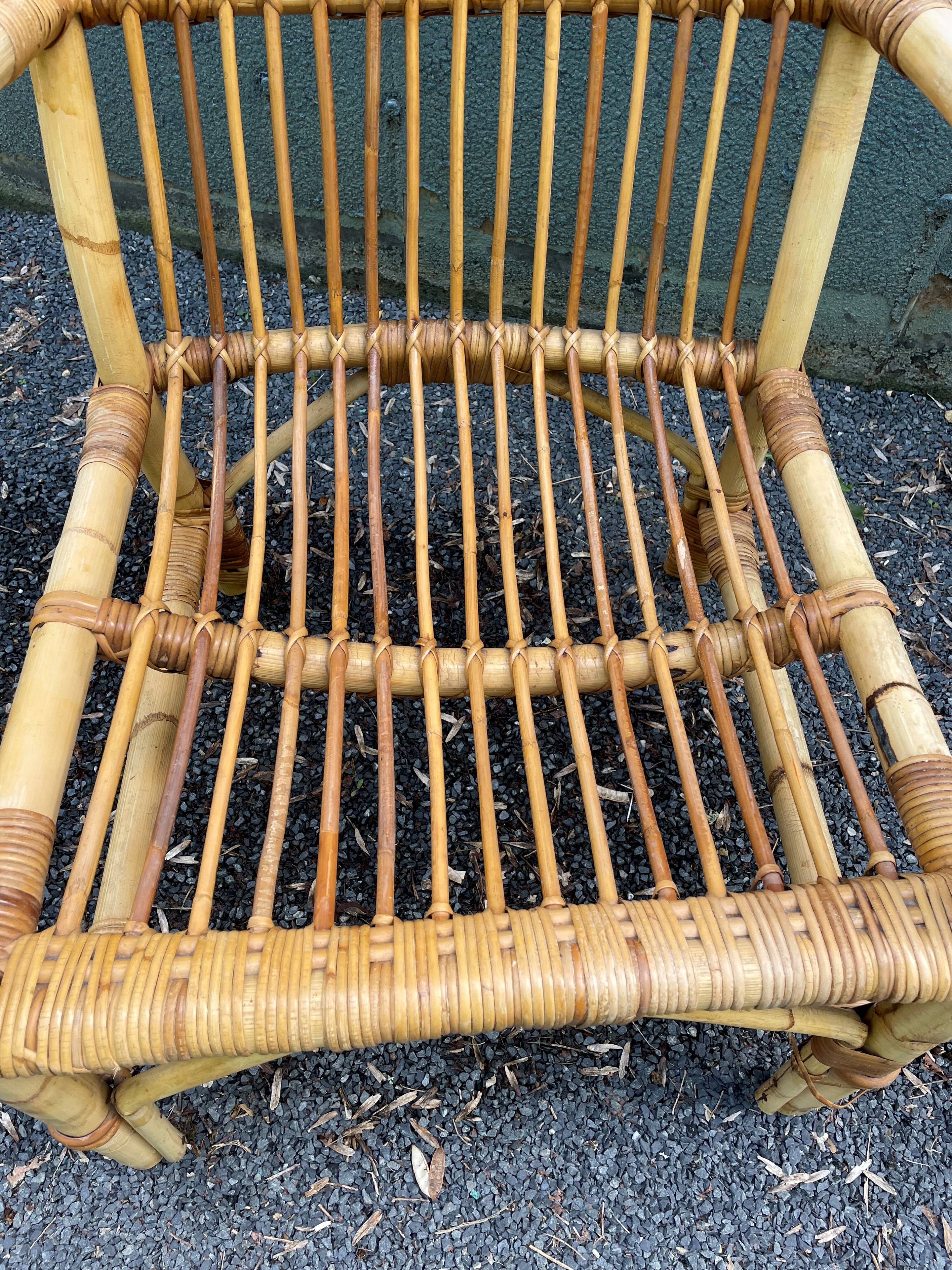 Vintage rattan armchair