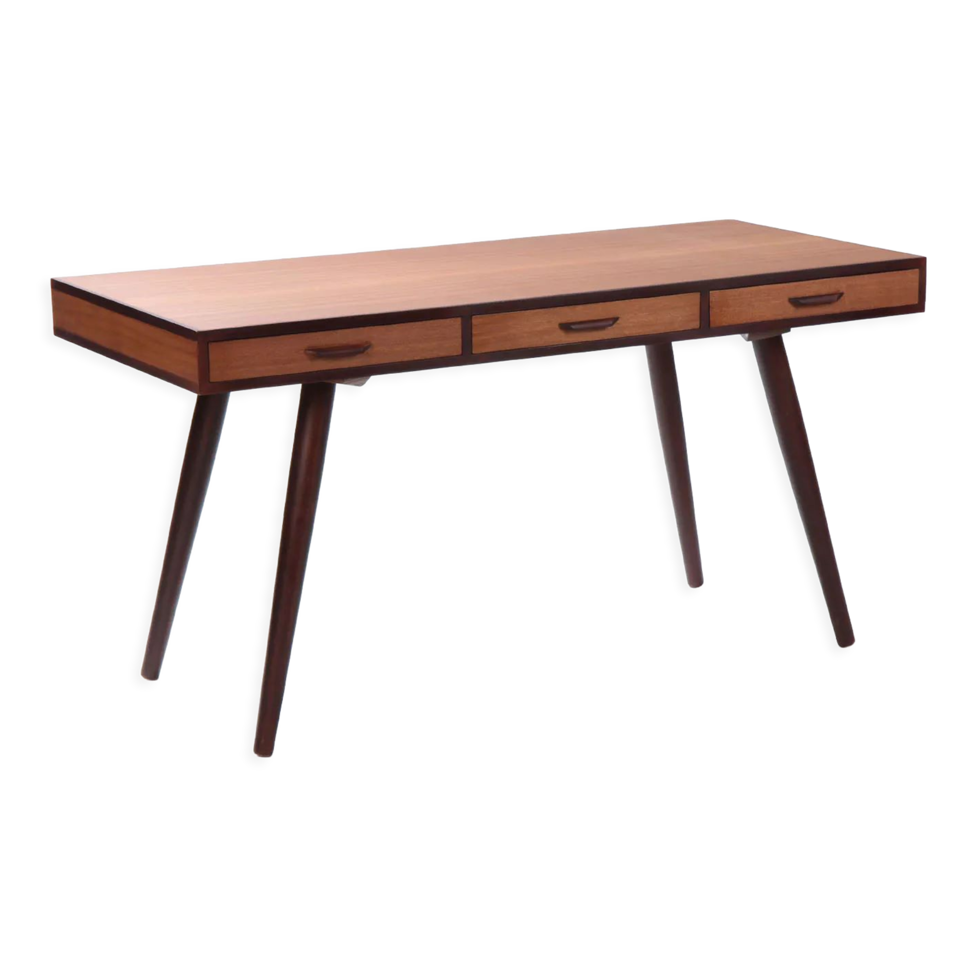 Teak minister's desk consisting of 3 drawers