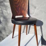 Pair of Dove chairs • Baumann • Black faux leather