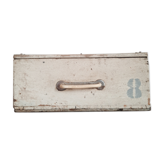 Old wooden box patinated white