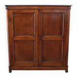 Rare Small Antique Wardrobe In Walnut And Marble Top, Italy 19th Century