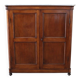 Rare Small Antique Wardrobe In Walnut And Marble Top, Italy 19th Century