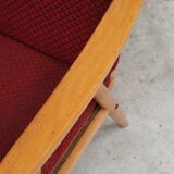 Pair of red Boomerang armchairs by Antonin Suman for Ton Bystrice Thonet