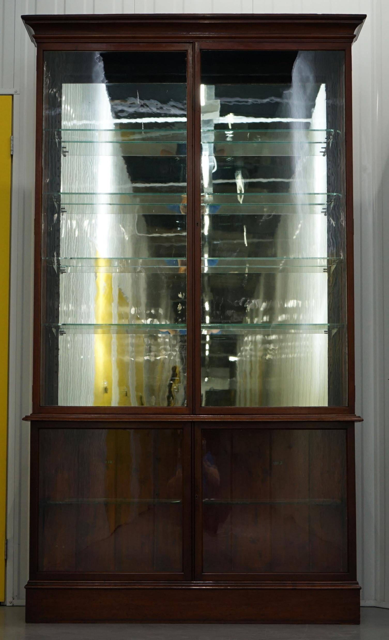 Rare glass-fronted Victorian apothecary cabinet.