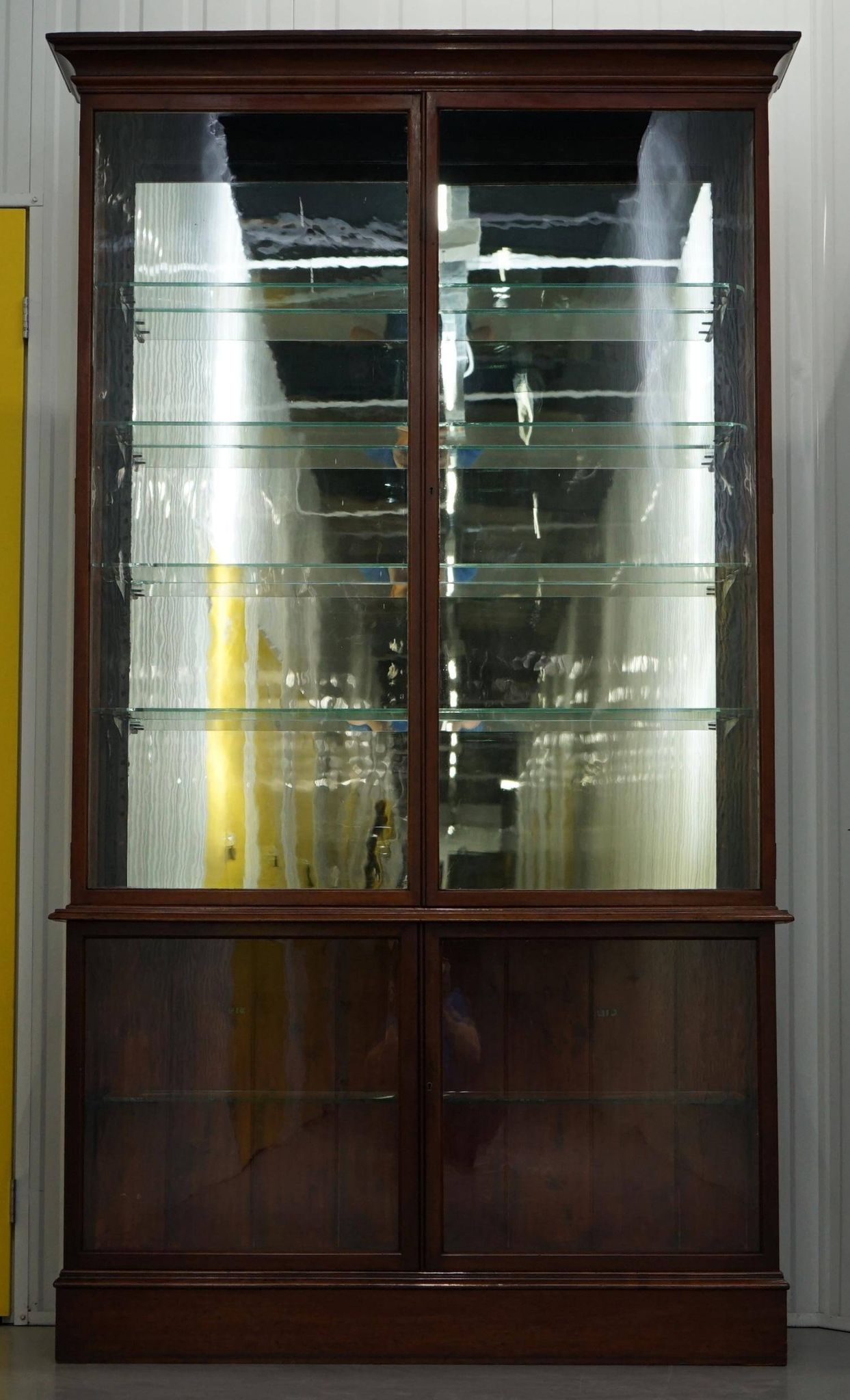 Rare glass-fronted Victorian apothecary cabinet.