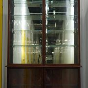 Rare glass-fronted Victorian apothecary cabinet.