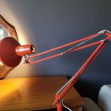 Ledu's vintage architect's lamp in orange sheet metal - 1960s