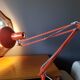 Ledu's vintage architect's lamp in orange sheet metal - 1960s