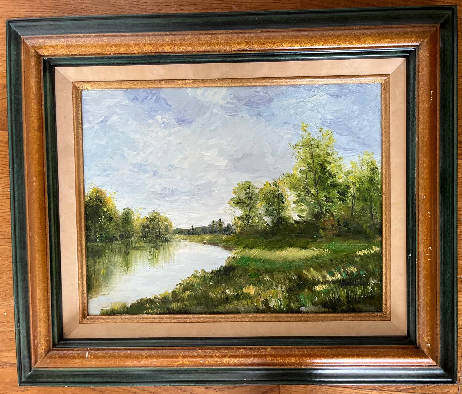 Painting: Oil on canvas - lake landscape