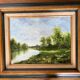 Tableau : Huile sur toile - paysage lacustre