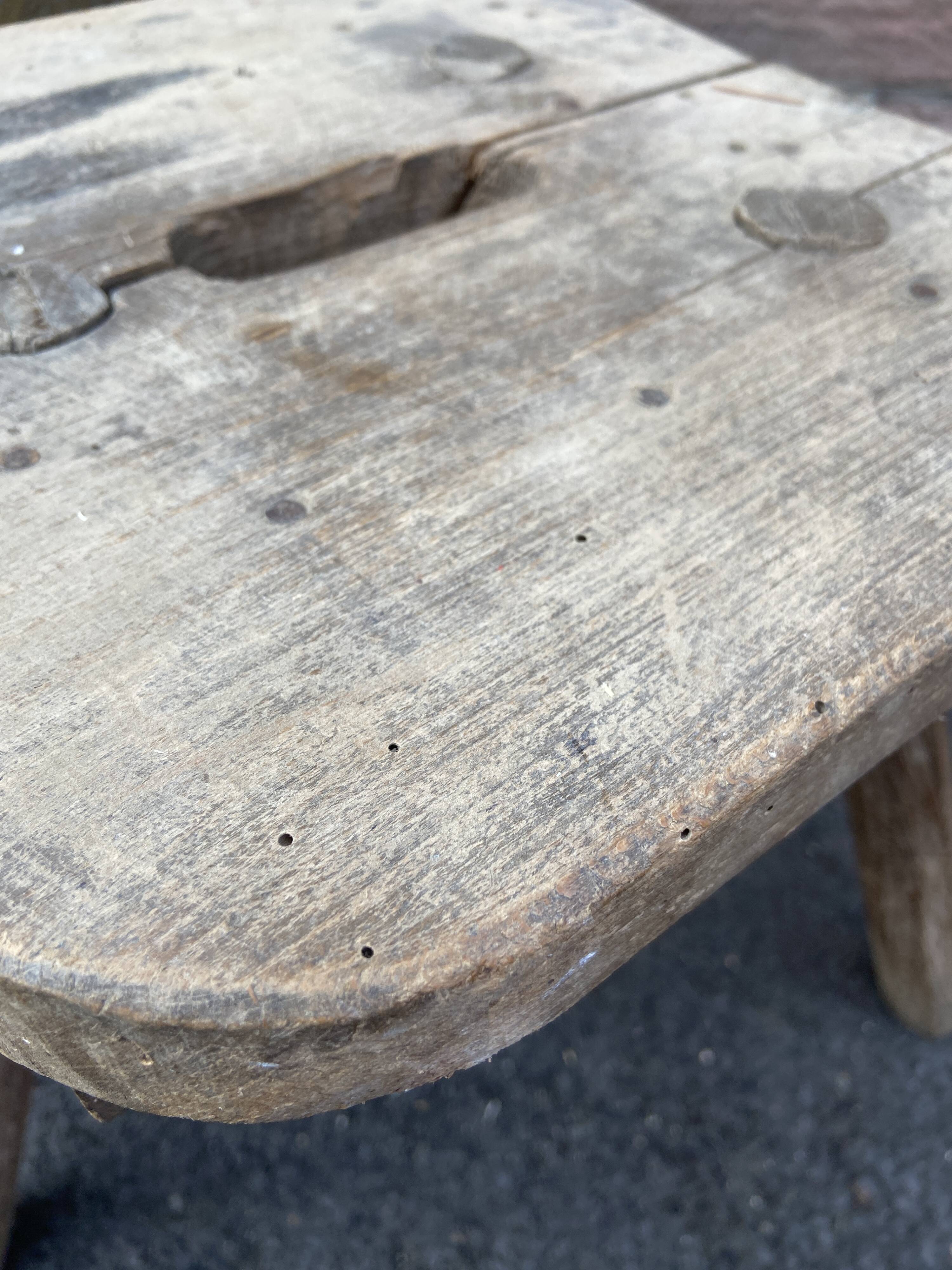 Brutalist rustic farmhouse stool