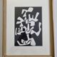 Screenprint after Jean Dubuffet framed under glass 25 cm by 30 cm