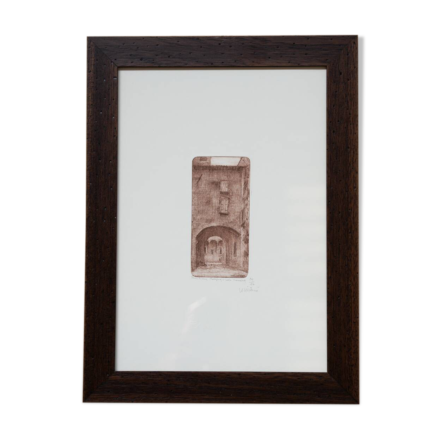 Vintage painting with ash frame, 1970-1980