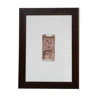 Vintage painting with ash frame, 1970-1980