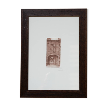 Vintage painting with ash frame, 1970-1980