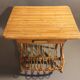 Bedside table magazine rack rattan and bamboo vintage 1960/1970.