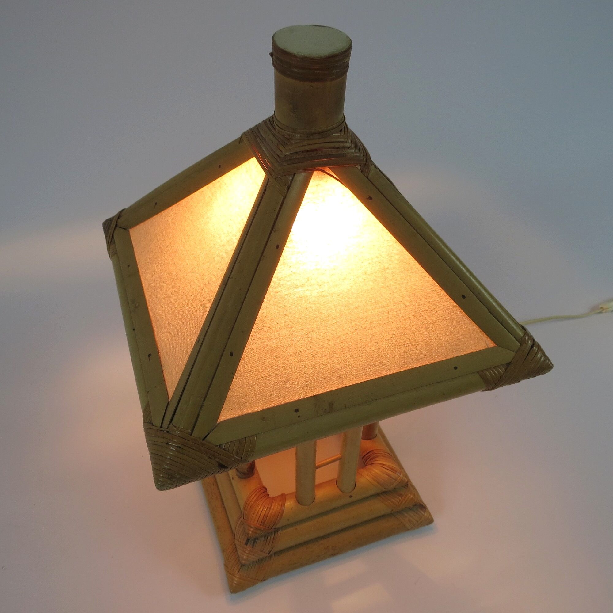 Set of 2 bamboo table lamps 1960s