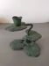 Ivy leaf design candle holder in green patinated metal