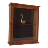 Vintage oak wall display case