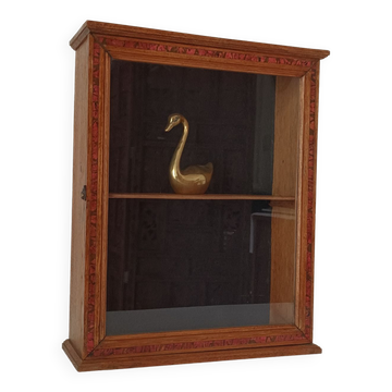 Vitrine murale vintage en chêne