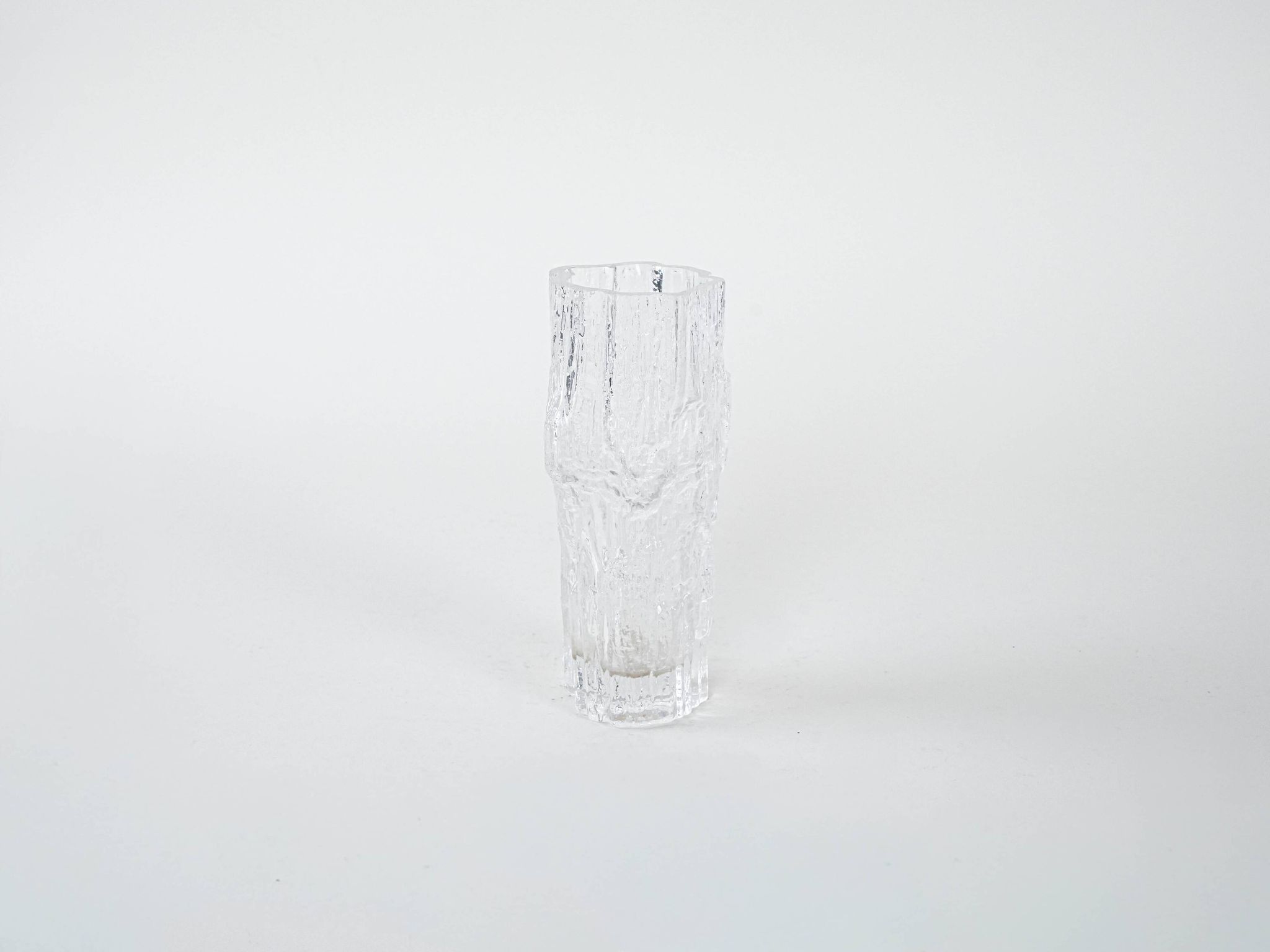Ice glass vase, Danish design, 1970s, made in Denmark
