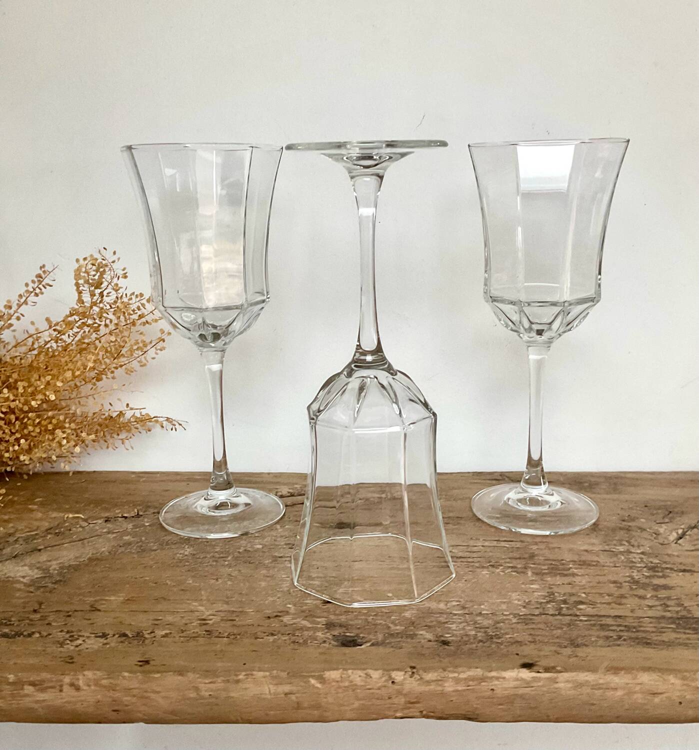 6 "octime" stemmed glasses by Luminarc France