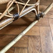 Rattan and bamboo rocking horse