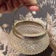 Creamer and jam maker in diamond-point crystal and silver rim, circa 1930