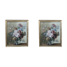 Pair of 2 paintings bouquets Flemish school late 18th / early 19th