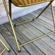 Vintage lafuma folding chair with striped gold fabric