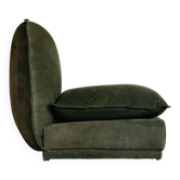 Vintage suede leather armchair, Italy, 1970s