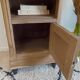 Bedside table in solid black oak and natural Art Deco wood