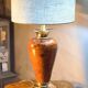 lampe ,,deluxe , lumina vintage 1975 a 80  style faux bois abat jour neuf l