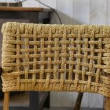 Set of 6 woven rope chairs by Adrien Audoux & Frida Minet for Vibo Versoul 1940's