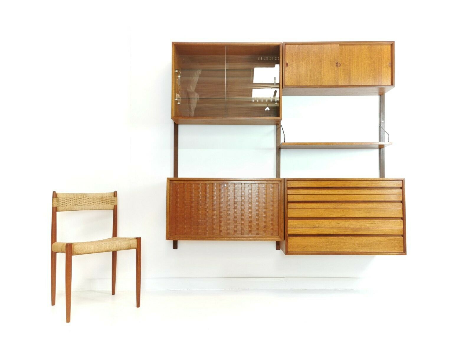 1960s Poul Cadovius Teak Shelving Wall Unit System Mid Century Vintage Danish
