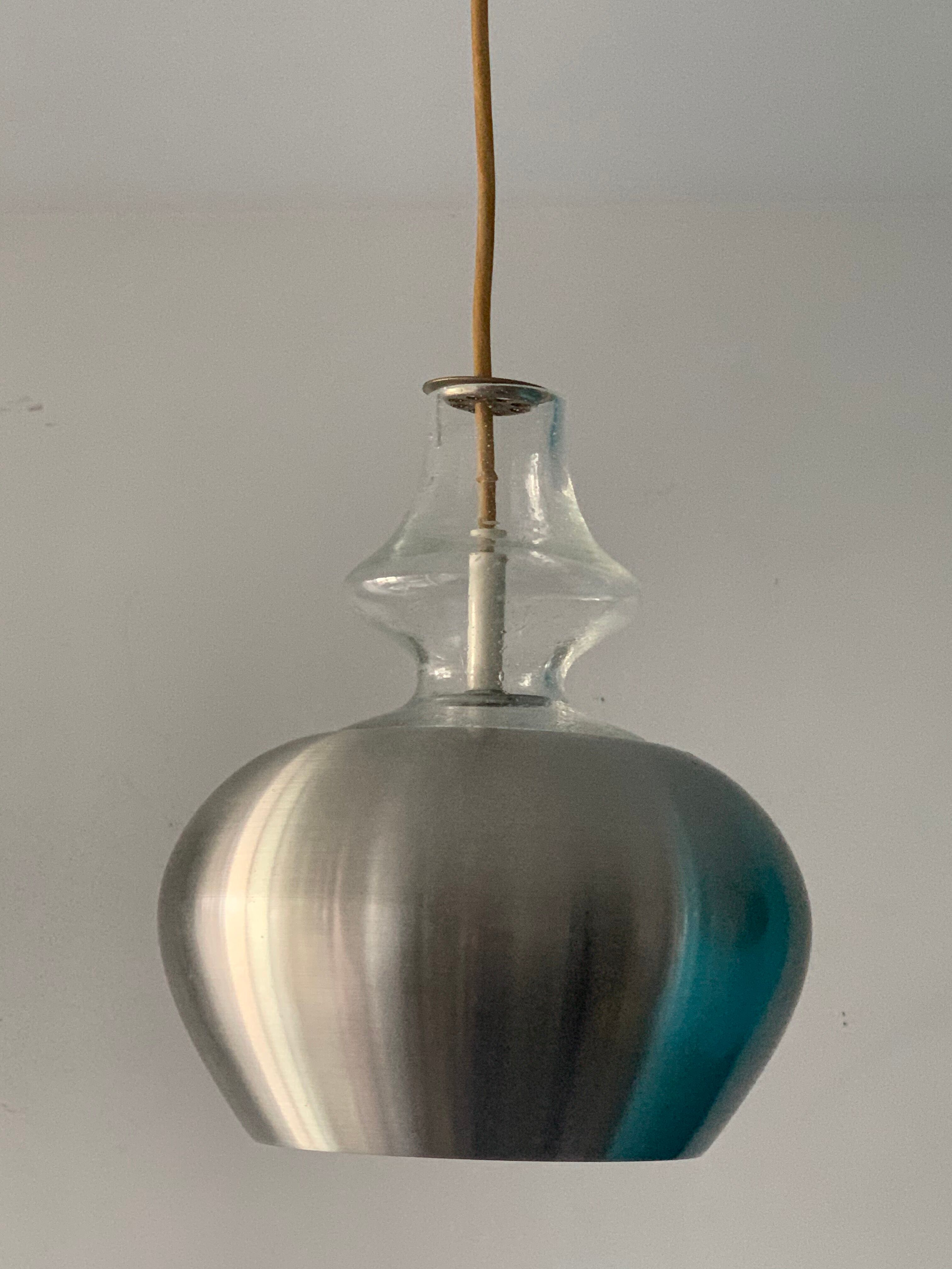 3 suspensions Raak Carthago aluminium and glass 1970