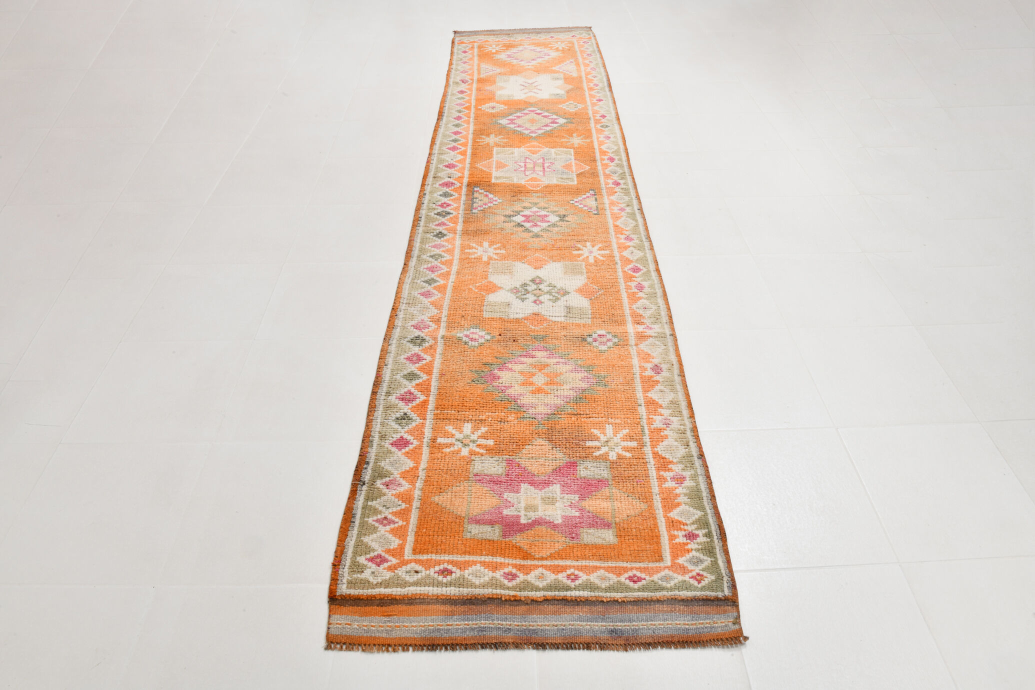 3x13 vintage modern runner rug, 87x391cm
