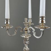 Pair of silver-plated candelabra, Louis XV style, 20th century
