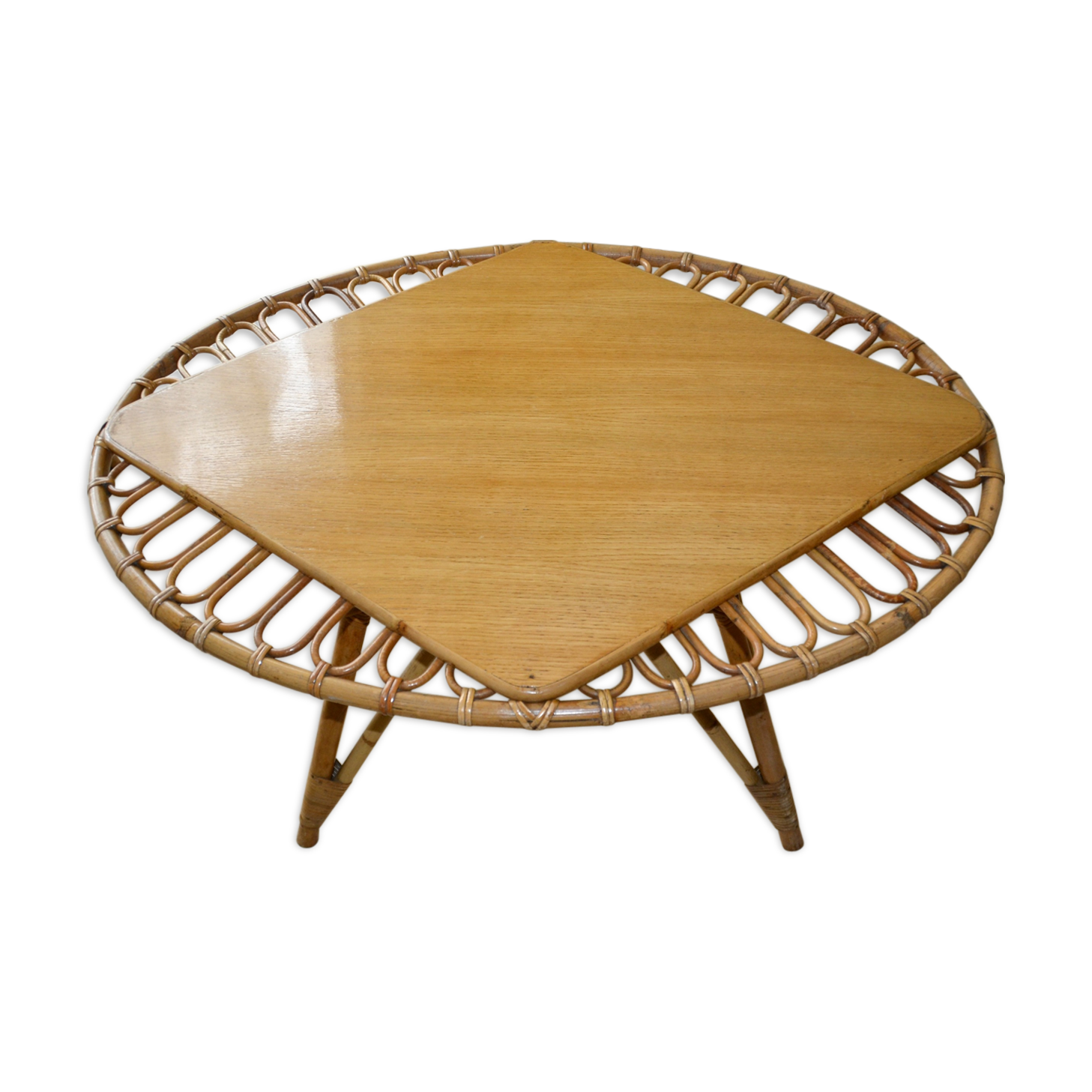 Table de salon en rotin