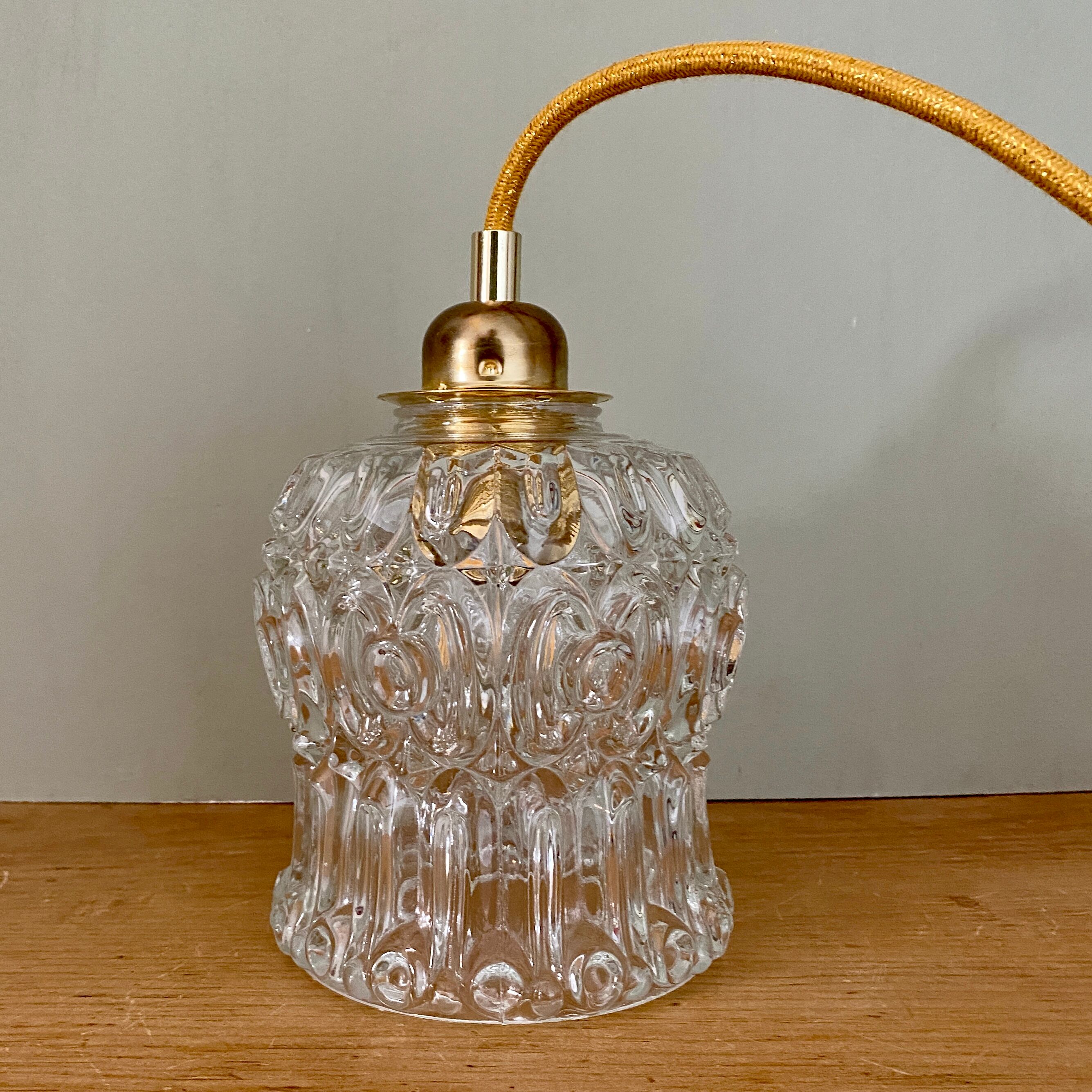 Vintage molded glass globe walker