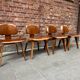 Set of 4 DCW chairs in walnut, Charles & Ray Eames, Herman Miller, 1950s