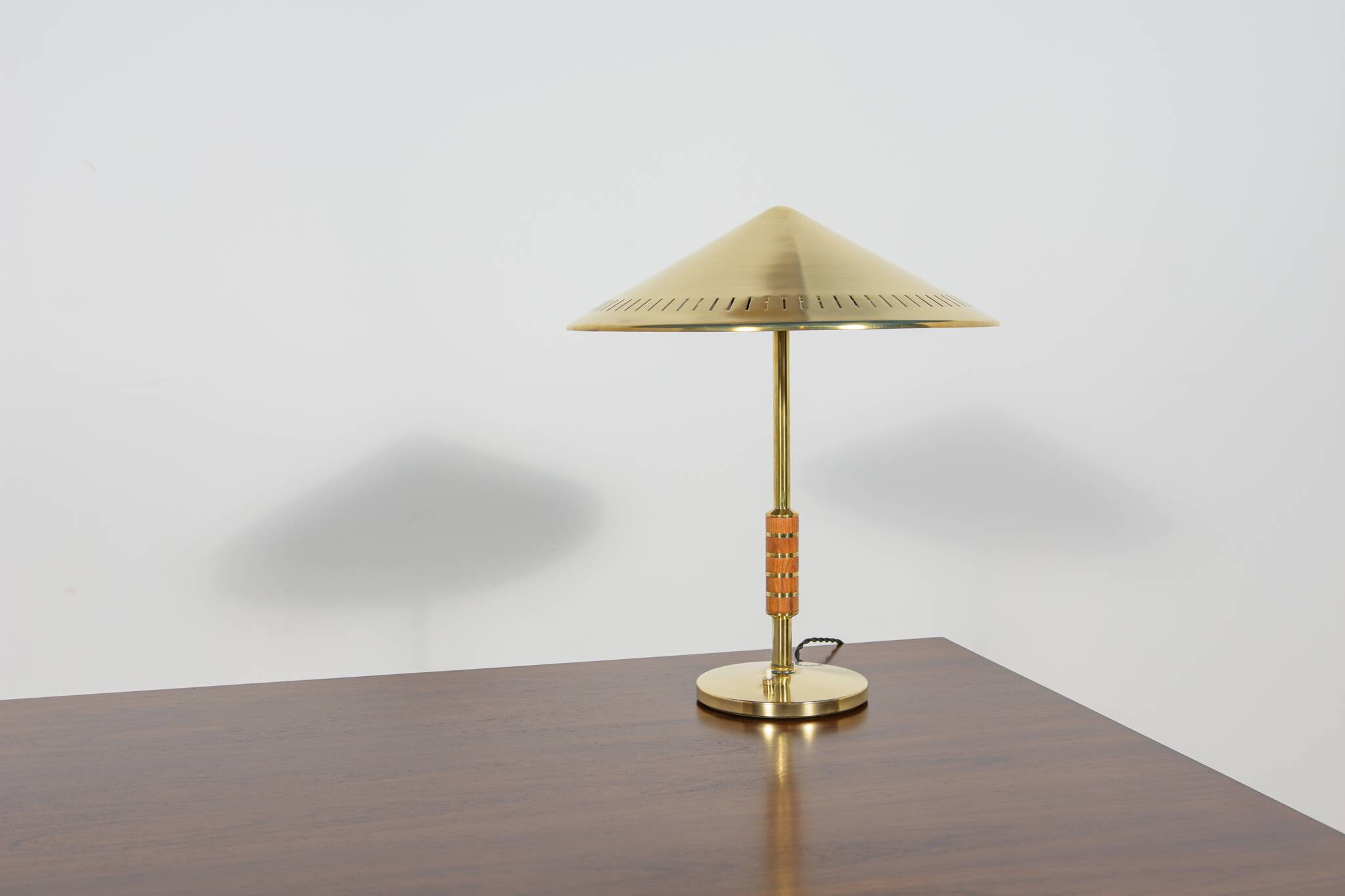 Vintage Modern Table Lamp in Brass by Bent Karlby for Lyfa, Denmark, 1956