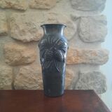 Tin vase with pine cones, F. Cortesi, early twentieth century