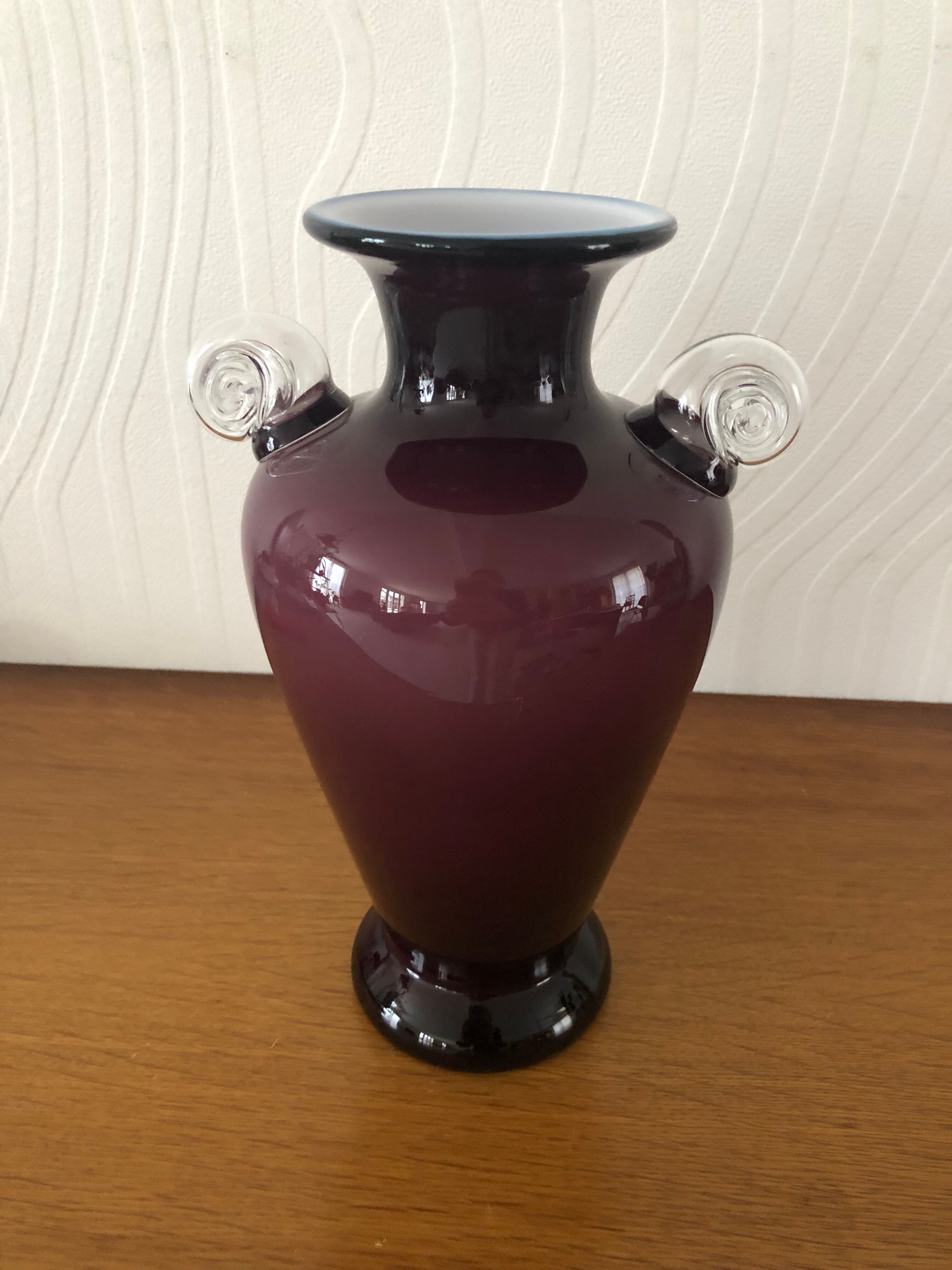 Purple colored glass vase