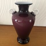 Purple colored glass vase