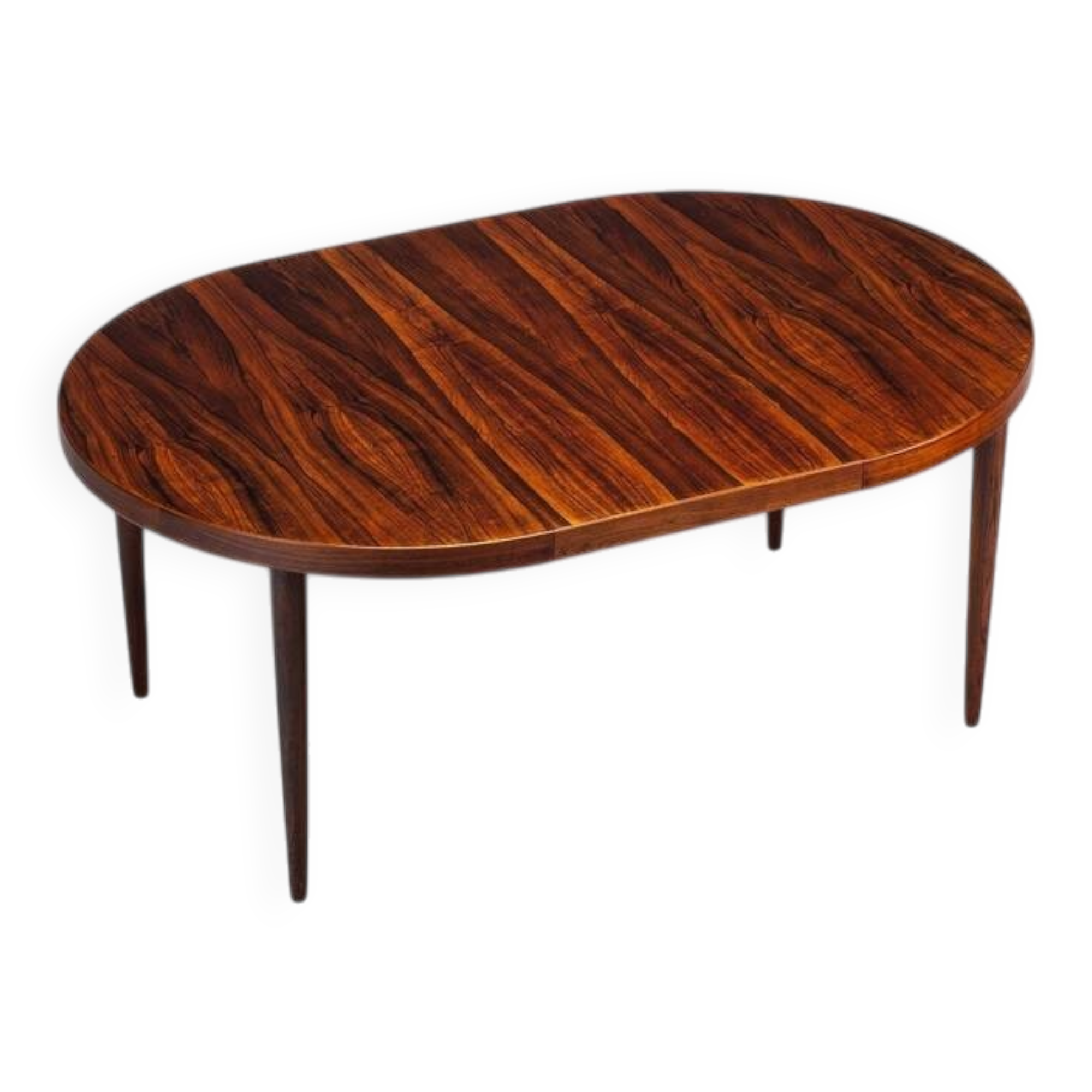Table à manger ovale Kai Kristiansen en palissandre Villy Schou Andersen Danemark 1960