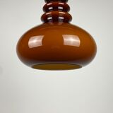 Suspension en verre brun foncé par Peill et Putzler 1960
