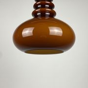 Suspension en verre brun foncé par Peill et Putzler 1960