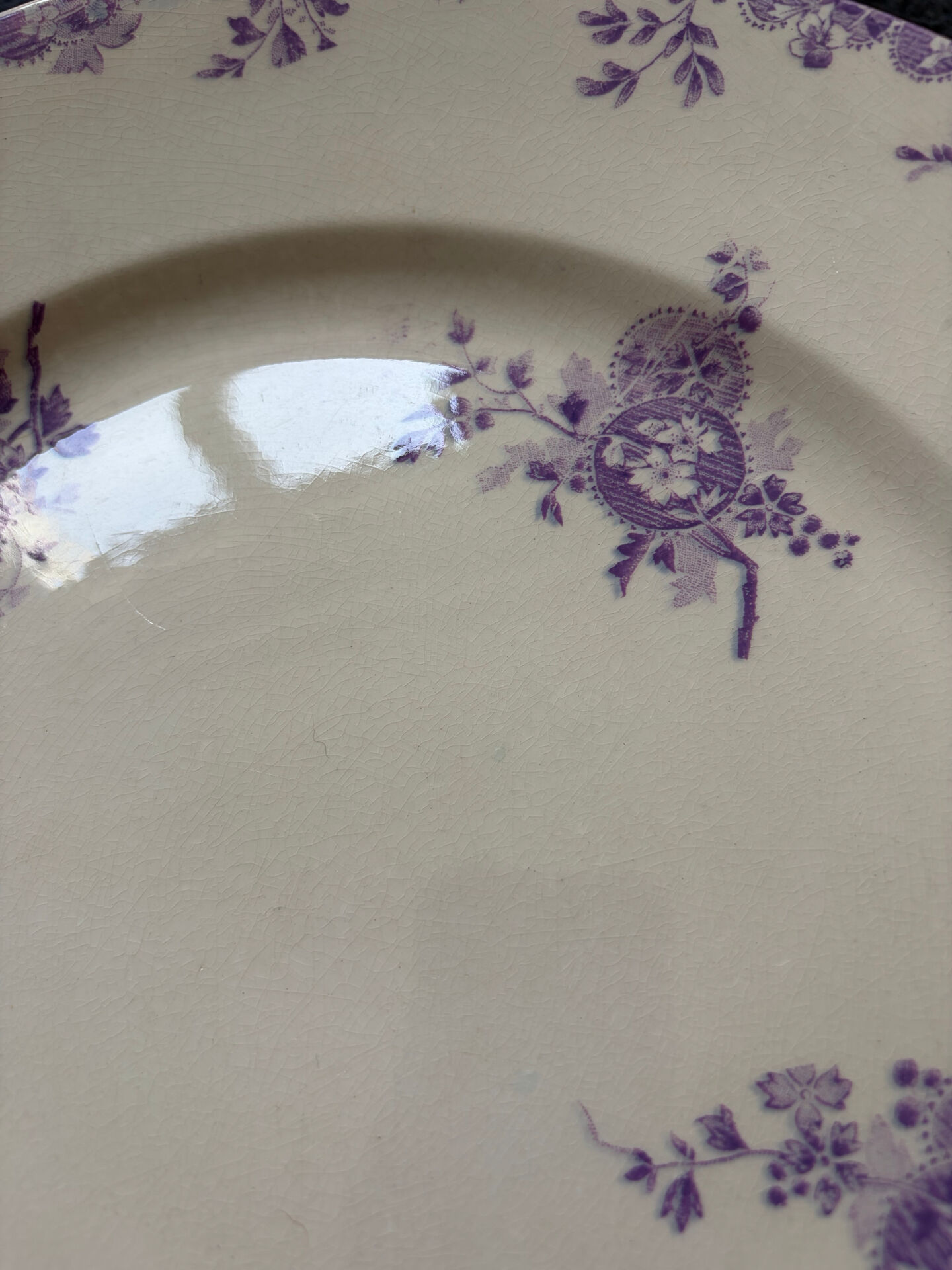 Large round plate from Longwy ironstone